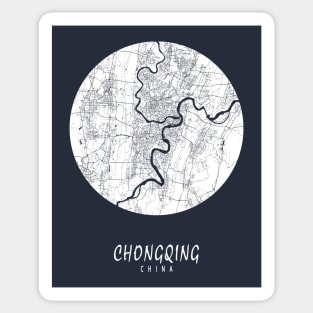 Chongqing, China City Map - Full Moon Sticker